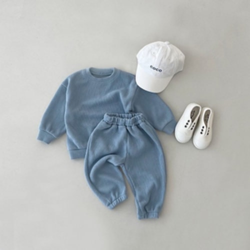 Ribbed Cotton Lounge Set – Pastel Tones – Teeny Mini Me