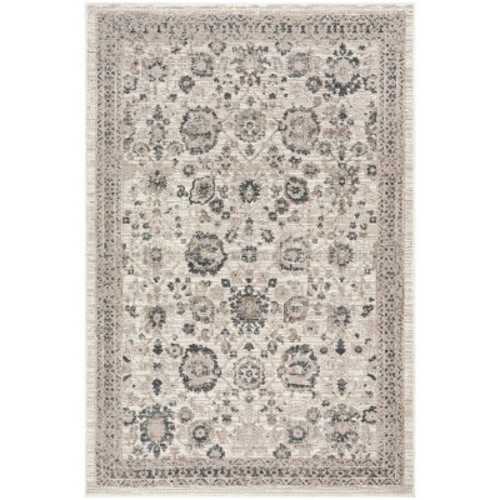 Nourison 5'3"x7'3" Eco Cycle Floral Machine Woven Area Rug Ivory: Low Pile Botanical Pattern, Indoor Use, OEKO-TEX Certified