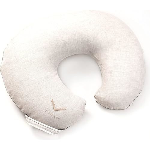 Linen Cover for Nursing Pillow • Premium Quality 100% Organic Oeko-Tex Standard • Cover for Breastfeeding and Bottle Feeding Pillow • Soft and Breathable • Only Cover (Natur linen)