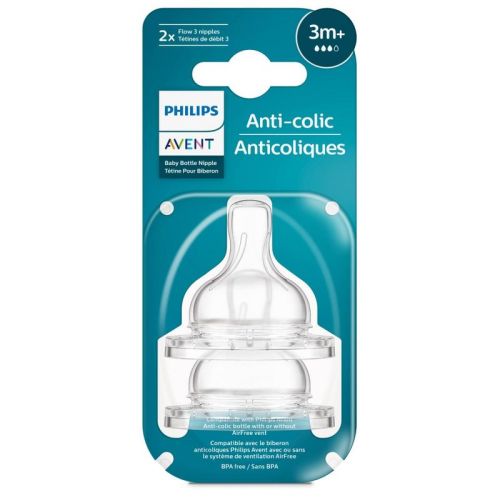 Philips Avent 2pk Anti-colic Baby Bottle Nipple - Medium Flow
