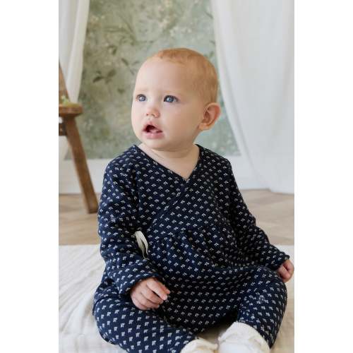 Organic Cotton Petal Wrap Top - Lisa Petite Indigo