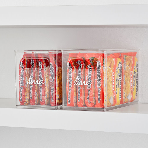 The Home Edit Narrow Bins, 10" x 5" x 6" Clear Plastic Modular Storage System, 4 Pack