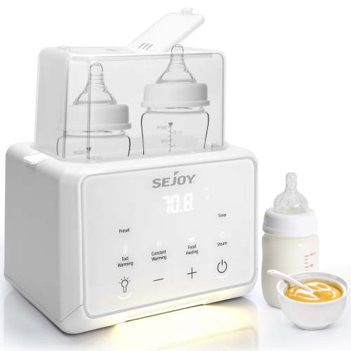 Sejoy Double Smart Breast Milk and Baby Food Warmer, Fast Heater, Sterilizer in White