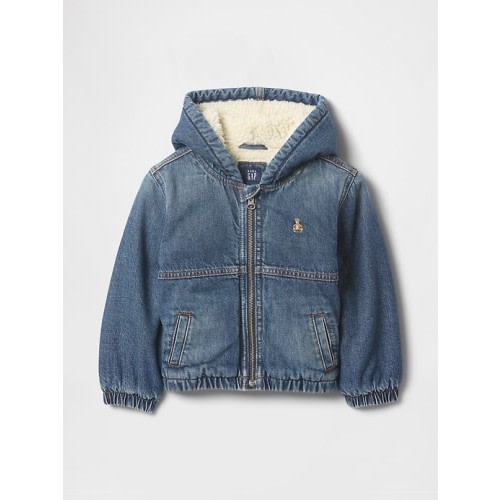Baby & Toddler Sherpa-Lined Hooded Denim Jacket