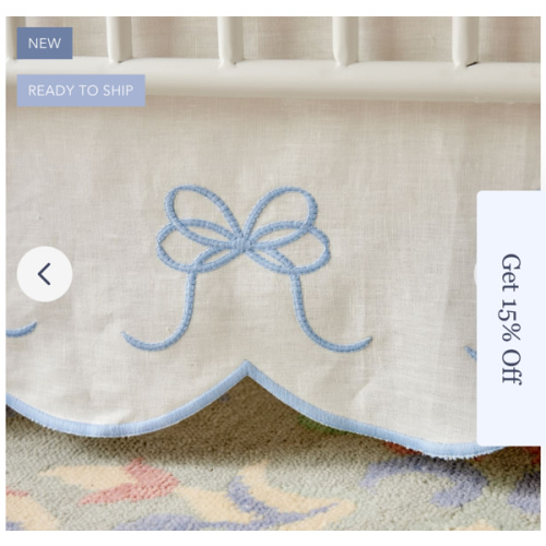 Bow Scalloped Crib Skirt in French Blue | Caitlin Wilson