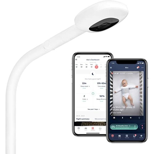 Nanit Pro Smart Baby Monitor & Floor Stand – 1080p Wi-Fi Video & Sound Camera, Sleep Coach and Breathing Motion Tracker, 2-Way Audio, Compatible with iOS and Android Phones, Includes Breathing Band - Pro Camera & Floor Stand