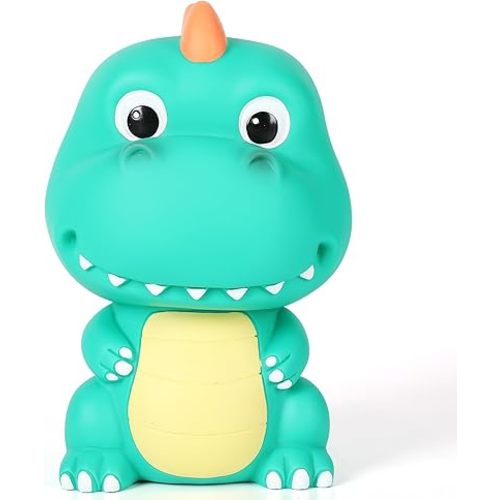H&W Dinosaur Money Bank with Lovely Big Head, Shatterproof Tyrannosaurus Rex Piggy Bank, First Coin Bank, Best Christmas Birthday for Kids Boys Girls Home Decoration(Mint Green)