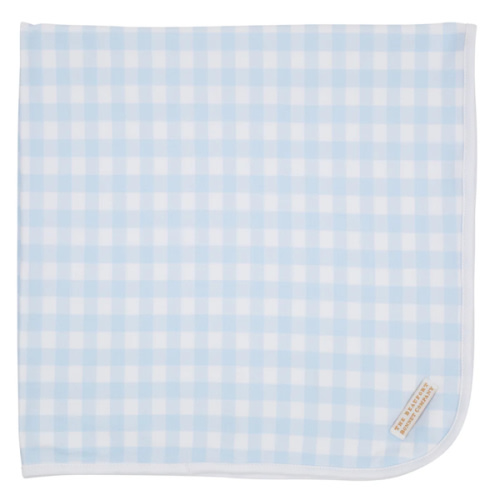 Baby Buggy Blanket - Buckhead Blue Gingham with Worth Avenue White
