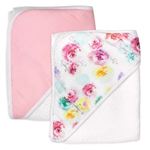 2-Pack Organic Cotton Hooded Towels, Rose Blossom | Honest Baby Clothing