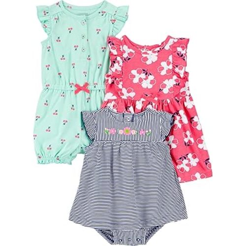 Simple Joys by Carter's baby-girls 3-pack Romper, Sunsuit and Dress
