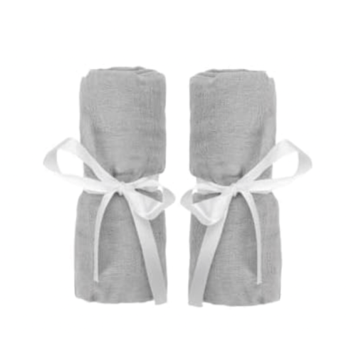 Newton Baby Fitted Sheets for Travel Crib & Play Yard Floor Pad (2-Pack) - Ultra-Breathable, Washable and Ultra-Soft, 100% Muslin Cotton, 34" x 48", Grey