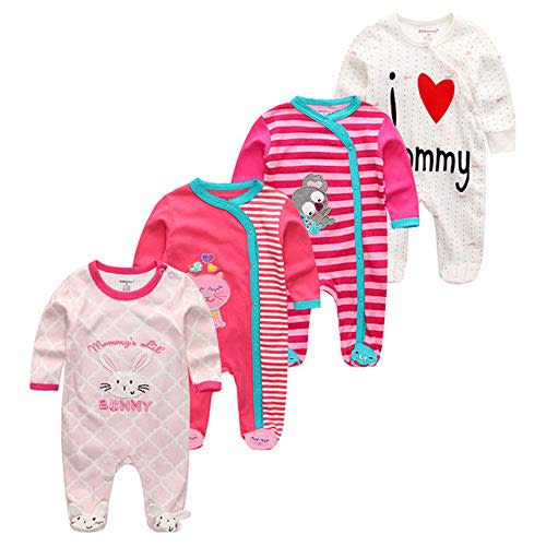 Kiddiezoom Baby and Toddler Boys'Snug Fit Footed Cotton One-Piece Romper Jumpsuit