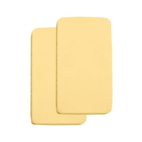 BreathableBaby All-in-One Fitted Sheet & Waterproof Cover, For 36" x 18" Cradle Mattress (2-Pack), Yellow