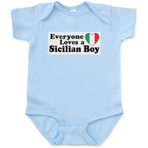 CafePress Everyone Loves a Sicilian Boy Infant Bodysuit Cute Infant Bodysuit Baby Romper