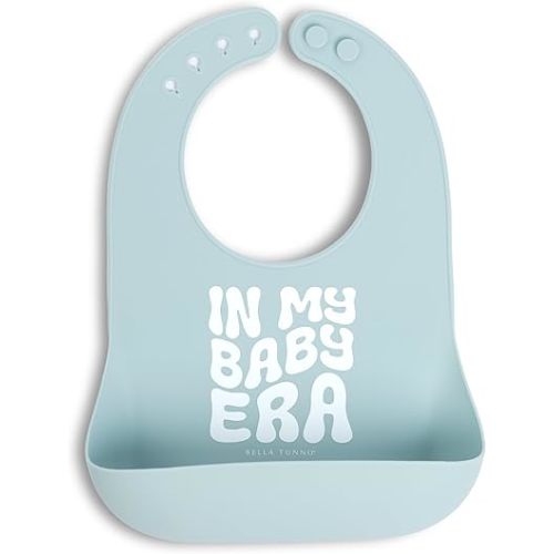 Bella Tunno Baby Bib for Eating, Waterproof Silicone Bib with Large Food Catcher, Adjustable Fit for Babies 4-12 months & Toddlers 1-3 Years, Boys & Girls