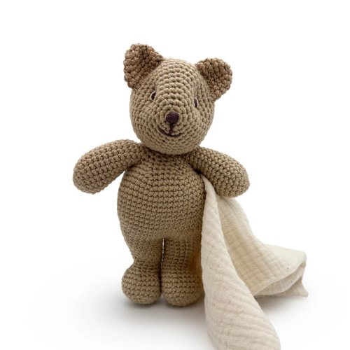 Myum Organic Cotton - Teddy Bear Lovie | Baby Toys- Blue Otter Toys