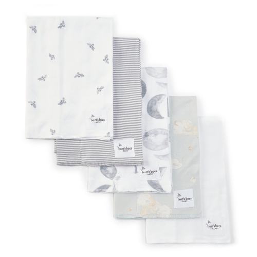 Burt's Bees Baby Hello Moon Burp Cloth Five-Piece Set