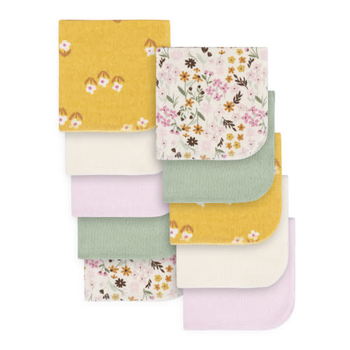 Gerber Baby Girl Washcloths, 10-Piece (One Size)