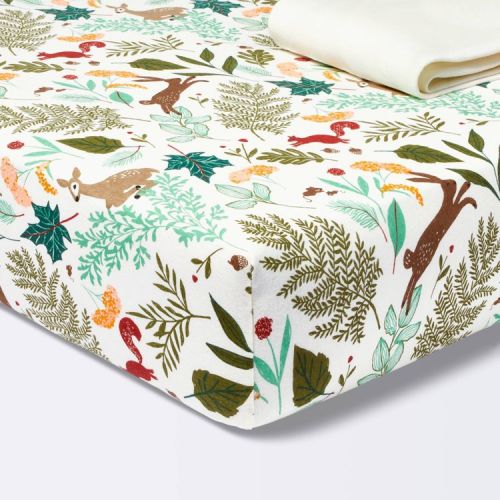 Fitted Cotton Jersey Crib Sheet Fauna - Solid Gray - Cloud Island™
