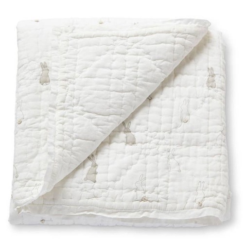 Bunny Hop Quilted Nursery Blanket