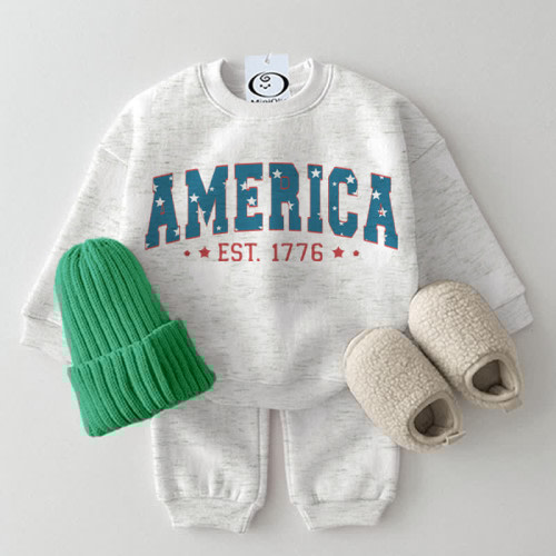 AMERICA Baby 2-piece Light Grey Set