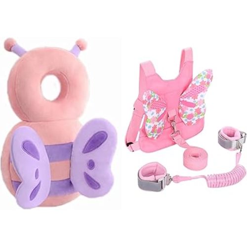 PandaEar Baby Head Protection Backpack & Toddler Leash Harness and Anti Lost Wrist Link