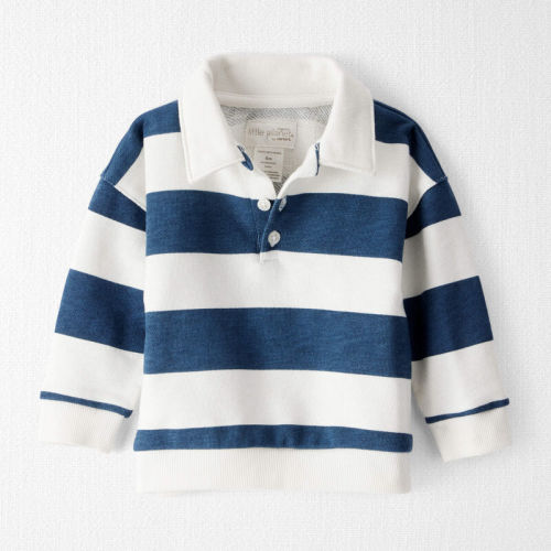 Merchant Navy, Whitecap Baby Organic Cotton Henley Top in Stripes | Carter’s Oshkosh Canada