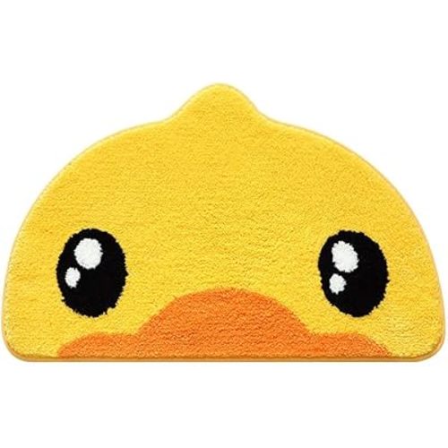 Novelty Microfiber Bath Mat Area Rugs for Bathroom Non Slip Yellow Duck 45 72 CM