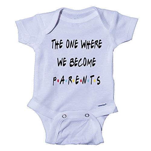 Ink Trendz® The One Where We Become Parents Friends TV Themed Cute Announcement Baby One-Piece Onesie®