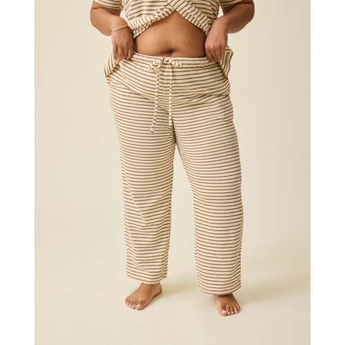 Luxe Terry Maternity & Postpartum Pant | Black & Ivory Stripe - Kindred Bravely