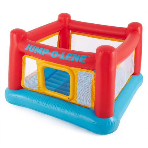 Intex Inflatable Indoor Bouncy Blow Up Jump-O-Lene Bounce House for Kids with Fun Ballz, 100 Pack