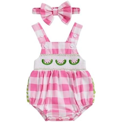 Baby Girl Summer Clothes Golf Embroidery Bubble Rompers Infant Smocked Outfit Newborn Girl Golf Overalls Jumpsuits