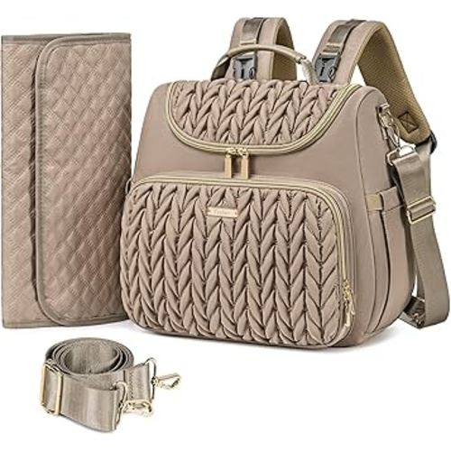 4 in 1 Convertible Diaper Bag Backpack,Waterproof Baby Diaper Bag with Changing Pad,Converts into Baby Tote Bag,Diaper Backpack,Stroller Bag and Crossbody Diaper Bag