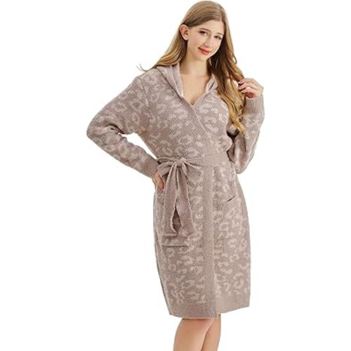 bearberry Cozy Robe Lightweight Soft Plush Bathrobe with Pockets for Women