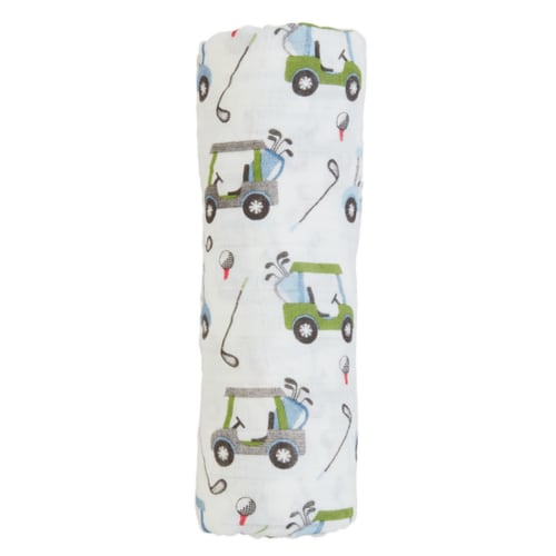 Swaddle Blanket, White Golf