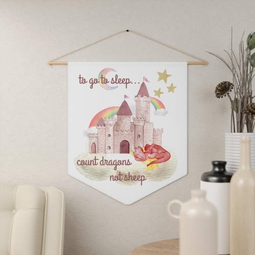 Dragon Nursery Sign, Little Girl Dragon Nursery Decor, To Go To Sleep Count Dragons Not Sheep, Fantasy Theme Nursery, Baby Shower Gift