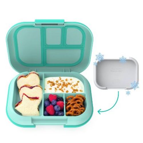 Bentgo Kids' Chill Lunch Box, Bento-style Solution, 4 Compartments & Removable Ice Pack - Gray