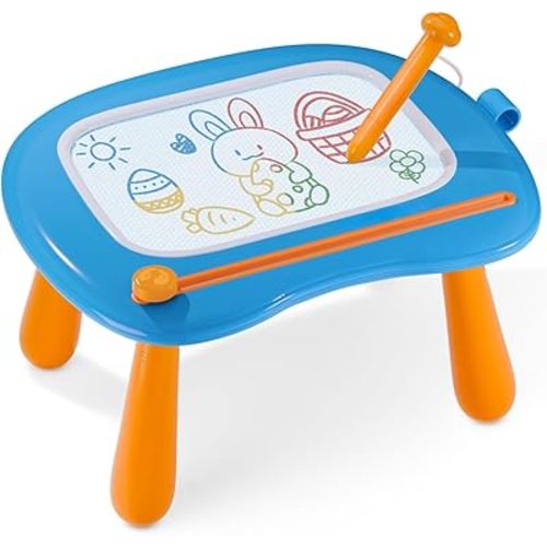 Magnetic Drawing Board, Toddler Boys Toys for 1 2 Year Old, Etch Doodle Sketch Board Learning Educational Toys for 12-18 Months Baby Boy Birthday Gifts, Blue
