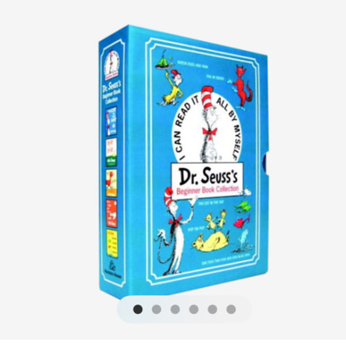 Dr. Seuss's Beginner Book Boxed Set Collection: The Cat in the Hat; One Fish Two Fish Red Fish Blue Fish; Green Eggs and Ham; Hop on Pop; Fox in Socks