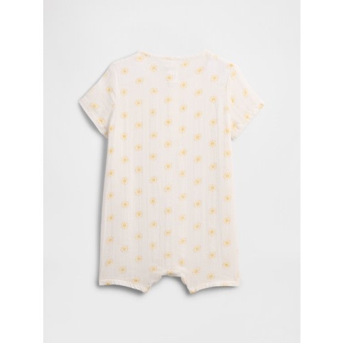 Baby Gauze Henley Romper