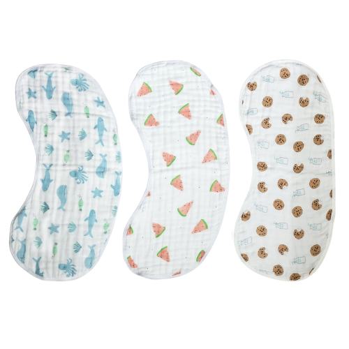 Large Muslin Baby Burp Cloth Bibs 2-in-1 Burp Cloth and Full Coverage Bib 8 Layers of Absorbent Muslin Gauze