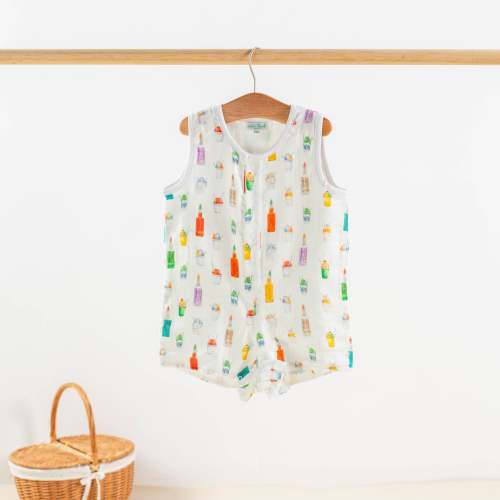 Sugar, Ice, & Everything Nice Organic Muslin Shortalls