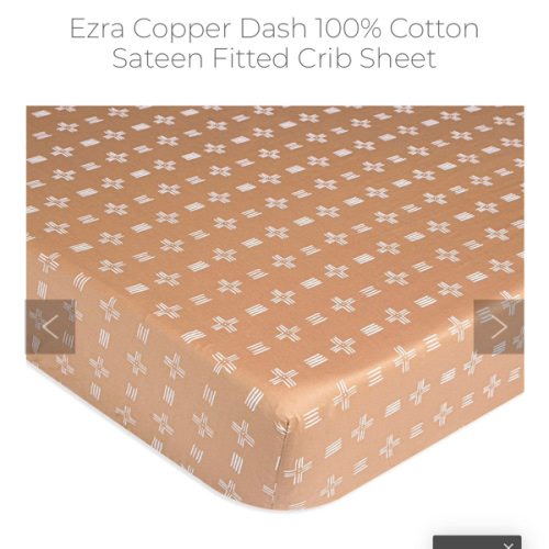 Kendi Fitted Neutral Crib Sheet (Copper Dash)