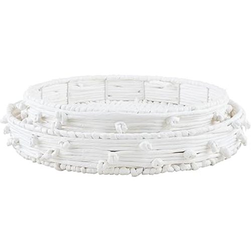 Mud Pie Knot Paper Rope Tray; small 3" x 17" dia | large 3" x 19" dia
