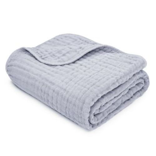 Baby Muslin Blanket, Large 40" X 40" By Comfy Cubs (muslin, Baby - Slate grey)