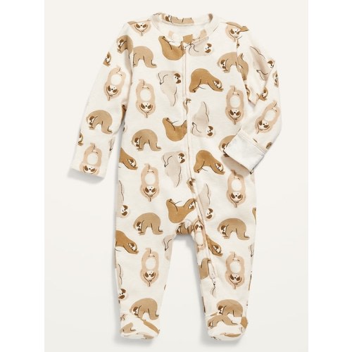 6M Unisex 2-Way-Zip Sleep Play Printed Footed One-Piece for Baby