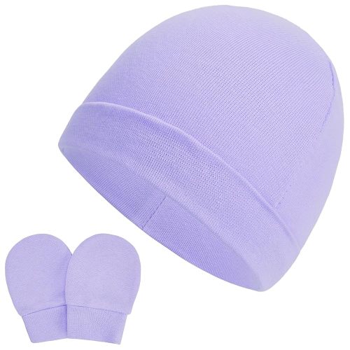 Zando Baby Hats Cotton Newborn Baby Beanie Hat and Mitten Set for Baby Boys Girls Hats 0-6 Months for Halloween and Christmas