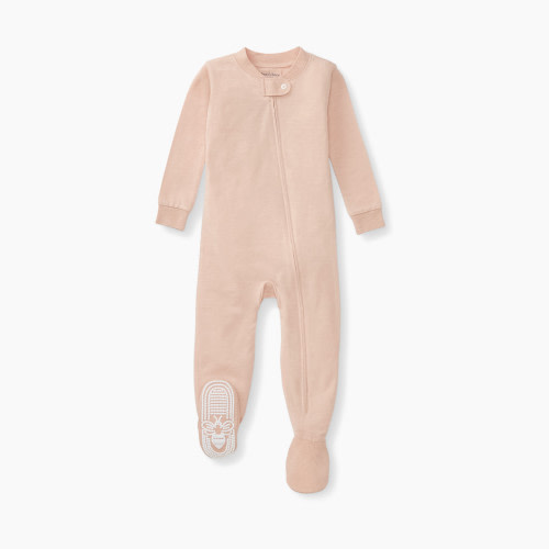 Burt's Bees Baby Honeysoft™ Buttery Soft Lyocell and Organic Cotton Blend Sleeper Footed Zip Up - Apple Blossom, 0-3 M