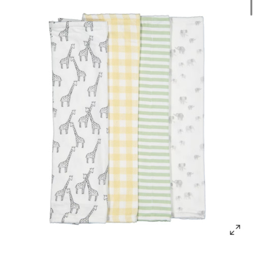 4 Pack Organic Cotton Burping Cloths
