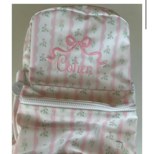 PINK RIBBON FLORAL MINI BACKPACK – Southern Sorelle Embroidery Boutique